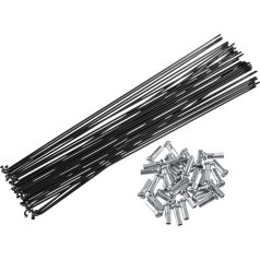X AUTOHAUX dviračių stipinai, plieniniai stipinai, 14 g, 261 mm ilgio, su antgaliais, skirti daugumai dviračių, 36 vnt.