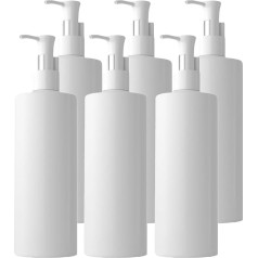 BPZXL 6 pakuočių, 500 ml baltos spalvos plastikiniai losjono buteliukai, pakartotinai užpildomi kelionių spaudos, pompos buteliukai, dozatorius muilo emulsijos skysčiams, šampūnui