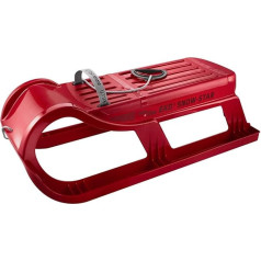 TikTakToo EKO Snowstar 80 Family Sledge 1-Seater Davoser Style Plastikinės rogės su metaliniais bėgiais Raudona