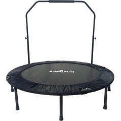 JUMP4FUN mini batutas fitnesui, Ø122cm - 48'' - Dvigubas reguliuojamas, nešiojamas ir sulankstomas, skirtas kardio ir kūno mankštai namuose, išlaiko iki 150 kg svorį - juodas