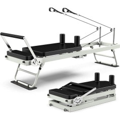 RVIFY Pilates Reformer Pilates Reformer mašina, sulankstoma pilateso mašinos įranga iki 400 svarų, pilateso treniruoklių įranga, skirta namų treniruočių fitneso kilimėliui