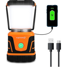 LED kempingo žibintas įkraunamas 2200LM 4 šviesos režimai 4400mAh maitinimo bankas IP44 vandeniui atsparus kempingo žibintas nešiojamas žibintuvėlis audrai avarinis namas USB kabelis pridedamas