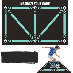 MEYAGOT Futbolo žingsnių treniruočių kilimėlis, 60 x 90 cm futbolo treniruočių kilimėlis, kamuolio valdymo treniruočių kilimėlis, smūgius sugeriantis futbolo kilimėlis, kamuolio valdymas, futbolo kilimėlis, dovanos futbolo mėgėjams
