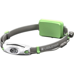 LED Lenser neo6r žibintuvėlis su galvos juosta, žalias, pilkas, baltas, polikarbonatas, 1 m, mygtukai, 1 m)