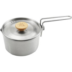 OFFSCH Momentinis nerūdijančio plieno makaronų puodas Camping Cookware Set Camping Supplies Kettle Nešiojamas puodas Camping Pot Nerūdijančio plieno virimo puodas Kavos virdulys Lauko makaronų puodas