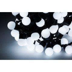 LED kalėdinės eglutės lemputės, šaltai baltos (20 m)