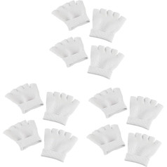FRCOLOR 6 poros penkių pirštų pusės kojinių Baltos kojinės Ped kojinės Pėdkelnės Toeless Spa kojinės Kojų priežiūra Cilindras Spa Baltos medvilnės pirštų separatorius kojinės Jauninančios kojinės