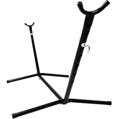 Rebecca Mobili Hängemattenständer, Hängemattenständer, schwarz, Stahl, für Hängematten bis 200 cm, mit verstellbarer Höhe, für Garten Terrasse - Matmenys HxBxT: 94 x 275 x 100 cm - Art. RE7178