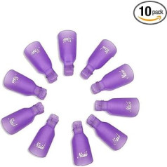 10 nagų lako šalinimo priemonių pakuotė Apvyniokite dangtelio spaustukus Akrilo gelio nagų menas Išmirkykite klipą UV manikiūro ir pedikiūro įrankiai Violetinės spalvos