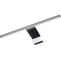 FACKELMANN LED stalviršio lemputė / matmenys (plotis x aukštis x gylis): apie 34 x 3,5 x 16,5 cm / aukštos kokybės LED vonios kambario lemputė / veidrodinė lemputė vonios spintelėje / sidabrinė spalva / energijos vartojimo efektyvumo klasė