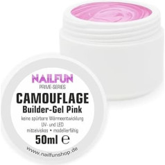 NAILFUN Prime Camouflage Builder Gel Pink [50 ml] UV ir LED vidutinio klampumo - idealus gelis 