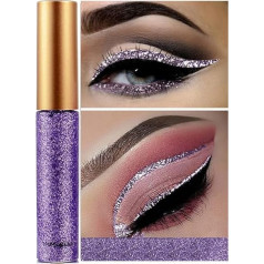 Ochilima Glitter Liquid Eyeliner Ilgai išliekantis vandeniui atsparus blizgesys Labai pigmentuotas sidabro aukso metalo spalvos blizgučių makiažas moterims 08# Amethyst