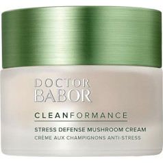 Doctor BABOR Cleanformation Stress Defense Mushroom Cream su Reishi, Chaga, Shiitake grybų ir ženšenio šaknų ekstraktais Drėkinamasis veido kremas veidui, kaklui ir dekoltė 50 ml