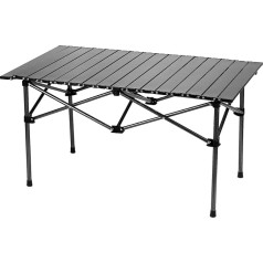 Qwork ® sulankstomas stovyklavimo stalas, kelioninis stalas, 95 x 55 x 50 cm, juodas, skirtas kepsninei, kelionėms, žvejybai, piknikui