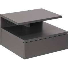 Ac Design Furniture FIA 1 stalčių naktinis staliukas šviesiai pilka 1 elementas Minimalistinio stiliaus maža sieninė naktinė spintelė W35 x H22.5 x D32cm