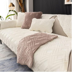 Aksominis sofos užvalkalas Kampinis sofos užvalkalas Sofa Throw L formos kampinė sofa 3/2 vietų sofos apsauga Neslystantis šuo katė Sofos užvalkalai Pilka baldų sofos apsauga (spalva: # 8, dydis: 110 x 24 cm)