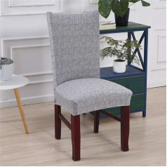 DOTBUY Kėdžių dangteliai Komplektas 1/4/6/10 Stretch valgomojo kėdžių dangtelis Apsauginis dangtelis Elastiniai dangteliai vestuvių viešbučio valgomojo kėdžių apdailai (6 vnt., Pilka)