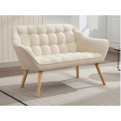 Vente-Unique - Sofa 2 sėdimos vietos - Audinys - Smėlio spalvos - Caserta