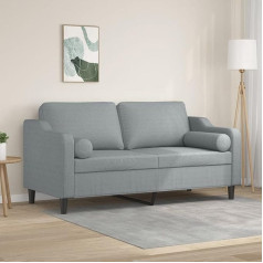 ZEYUAN 3200845 2-vietė sofa su dekoratyvinėmis pagalvėlėmis, šviesiai pilka, 140 cm audinys, poilsio sofa, sofos ir kušetės, poilsio sofa, sofa svetainei