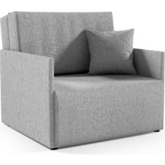Likma Pilka velvetinė 1 vietos sofa su miego funkcija 