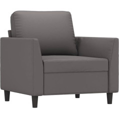 Tidyard Fotelis, svetainės sofa sofa su porankiais, svetainės sofos dizainas sofa, sėdimieji baldai, modernus, pilka, 60 cm, dirbtinė oda