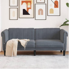 Tidyard Sofa 2-vietė sofa Gyvenamasis kambarys Minkšta sofa Svečių sofa Šiuolaikinė sofa Sėdynės sofa Tamsiai pilkas aksomas