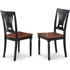 East West Furniture Valgomojo kėdžių rinkinys iš 2 juodos ir vyšninės spalvos
