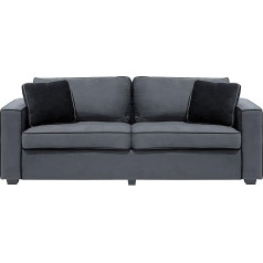 Beliani Trijų vietų sofa Pilkas aksomo audinys su pagalvėlėmis ir porankiais Laisvai pastatomas modernus Falun
