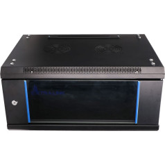 Sieninė spinta 4u 600x450 juodos spalvos stiklinėmis durelėmis