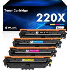 220X 220A toneris su mikroschema, skirtas HP 220X tonerių rinkiniui, suderinamas su Color Laserjet Pro MFP 4302fdw 4302dw 4202dw 4302fdw 4202dw 4302fdw 4202dn 4302fdn 4302fdn (4 pakuotės: W2200X W2201X W2201X W2202X W2203X juodas žydras, žydras, gelto