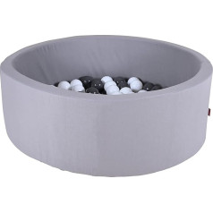 KNORRTOYS.COM 68095 Minkšta kamuoliukų duobė, 100 kamuoliukų, pilka/balta, pilka