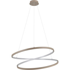 EGLO LED Hängelampe Ruotale, Pendelleuchte über Esstisch, Esszimmerlampe geschwungen, Hängeleuchte Ringe aus Metall in Sand, warmweiß, Ø 70 cm