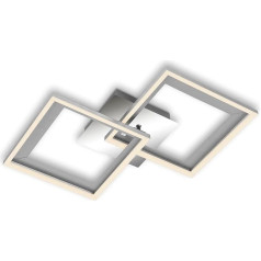 BRILONER Leuchten 3726-019 LED lubų šviestuvas, laipsniškai pritemdomas, pasukamas lubų šviestuvas, LED rėmelis, išpjova, aliuminio chromas, 440 x 440 x 75 mm