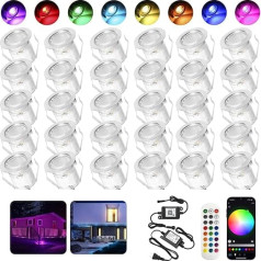 LED įleidžiami grindų žibintai lauko RGB 30 vnt., 30 mm skersmens, 