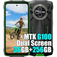Blackview BV8200 24GB + 256GB lauko mobilusis telefonas be sutarties, MTK G100 Android 14 mobilusis telefonas, 6,5 colio ir 1,3 colio FHD+ dvigubas ekranas, 8800 mAh 45 W, 50 MP, lauko išmanusis telefonas, atsparus vandeniui IP68,