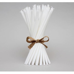 10 lange Stabkerzen weiß Größe 30,5 cm x 3/8 Zoll - Stabkerzen - Wachskerzen - Pyramidenkerzen - Taufkerzen - Weihnachtskerzen - Osterkerzen