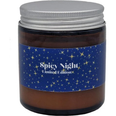 Kalėdinė žvakė iš sojų vaško - aštri naktis - aštrus apelsinų ir gvazdikėlių aromatas - ekologiškas produktas - rankų darbo (Prieskoniai)