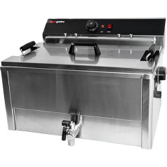 GGM Gastro EFJ-30 elektrinė žuvies keptuvė 20,4 litro 5 kW su išleidimo čiaupu