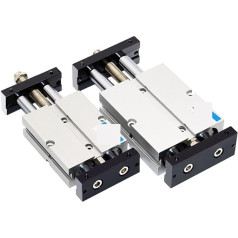 CALSUP Pneumatik-Luftzylinder, Pneumatische Zylinderbohrung vom doppelten Stabentyp 25 32 mm Aluminiumlegierhub 10~200 mm Luftzylinder Verstellbarer Strich für automatische Ausrüstung(TNJ25x100-50)