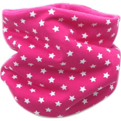 Kleine Könige Loop Schal Kinder Mädchen bis 10 Jahre - Modell Sterne pink - Innen Fleece - Made in Germany
