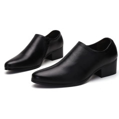 LAZIRO Pavasario vyriški odiniai batai su užtrauktuku Nėriniai odiniai batai Vyriški aukštakulniai 8 cm karvės odos kvėpuojantys vyriški batai, skirti padidinti 6 cm vestuviniai batai