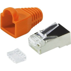 Rj45 jungtys cat.6 su ekranu, 100 vnt., oranžinės spalvos