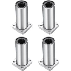 QUARKZMAN LMK16LUU linijinis rutulinis guolis 16 mm skylė 28 mm išorinis skersmuo 70 mm ilgis ypač ilgas kvadratinis flanšas plieninis narvelis, skirtas CNC mašinoms 3D spausdintuvams