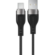 Acefast Kabelis USB-A - USB-C 3A su magnetiniu organizatoriumi 1,2 m - juodas