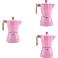 3 x Latte Mocha kavos aparatas Itališkas Moka Espresso kavos aparatas Cafeteira Percolator Pot 300 ml Pink