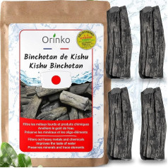 orinko Kishu japoniškas binchotanas 4X (100 g, 25 g x 4) | Ubame ąžuolas iš Wakayamos. Autentiška tradicinė Binchotan aktyvintoji anglis iš Japonijos, skirta vandeniui karfoje valyti