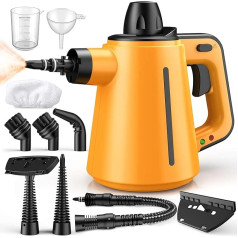 Garų valytuvas, garų valytuvas grindims su 10 priedų, 3,5 baro garų slėgis 380 ml 1050 W - rankinis garų valytuvas grindims, baldų apmušalams, sąnariams ir automobiliams, pašalina nešvarumus ir riebalus