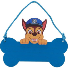 Widdop Paw Patrol Chase Medinė pakabinama lenta Miegamojo durų ženklas Vaikų dovana Mėlyna
