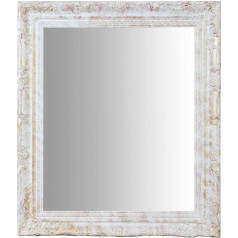 BISCOTTINI International Art Trading sieninis veidrodis vonios kambariui ir miegamajam, 66 x 76 x 5 cm, sieninis veidrodis su kabliukais, baltas