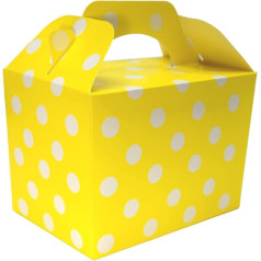 Lotus 30 x Polka Dot Party Boxes vaikams Vaikams Vaikų maisto Pramogos Piknikas Gimtadienis Vestuvės Kūdikių Dušas Helovinas Trick or Treat (Geltona)